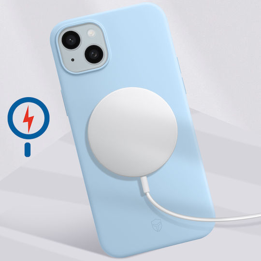 Калъф Force Magsafe за iPhone 15 Plus Антиударен Мат Светлосин