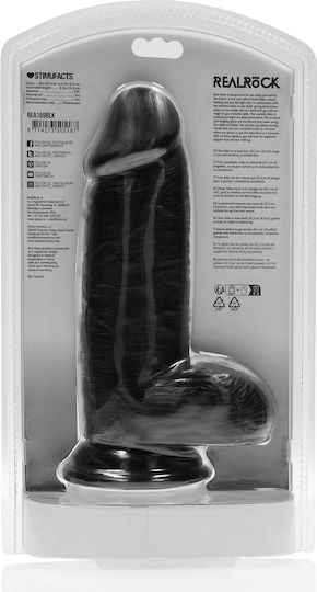 Shots Ρεαλιστικό Dildo με Όρχεις και Βεντούζα Μαύρο 20cm