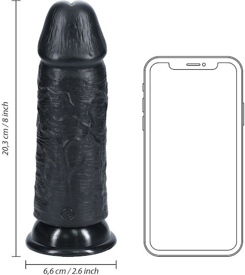 Shots Ρεαλιστικό Dildo με Όρχεις και Βεντούζα Μαύρο 20cm