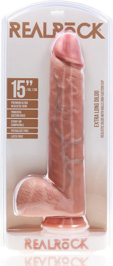 Shots Ρεαλιστικό Dildo με Όρχεις και Βεντούζα Flesh 38cm