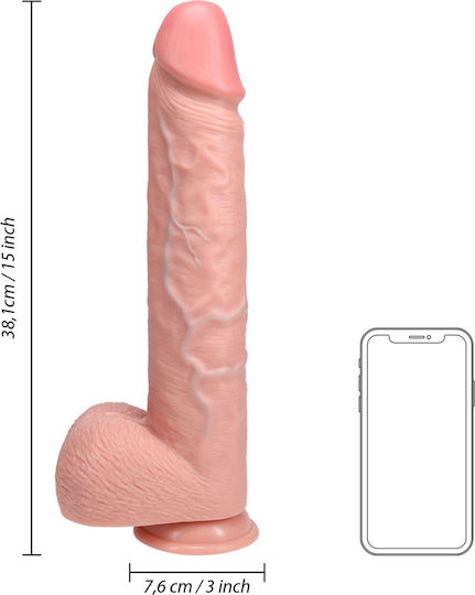 Shots Ρεαλιστικό Dildo με Όρχεις και Βεντούζα Flesh 38cm