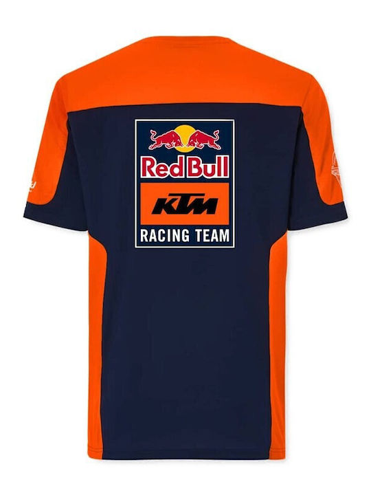 Red Bull Racing T-shirt Bărbătesc cu Mânecă Scurtă Orange, Blue