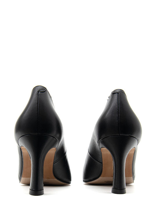 Leder Pumps mit hohem Absatz Schwarz