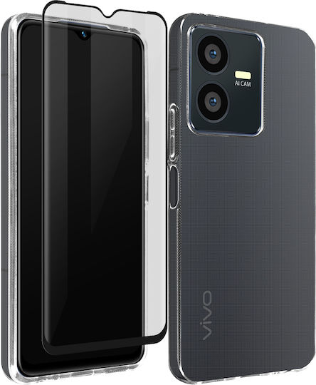 Carcasă Vivo Y22s/Y35 Silicon Transparent & Protecție Ecran din Sticlă Temperată 9H Bigben