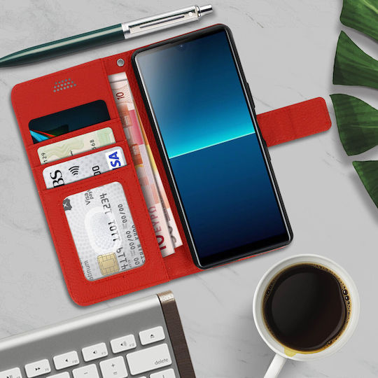 Sony Xperia L4 Folio-Hülle mit Geldbörsenfunktion Rot