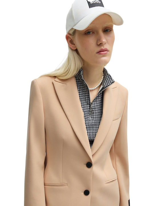 Hugo Γυναικείο Σακάκι Light Beige
