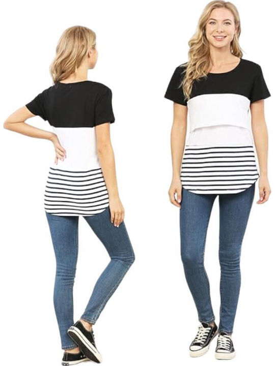Queen Mother Maternity T-Shirt Black-White