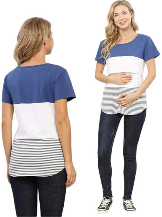 Queen Mother Maternity T-Shirt Blue-White