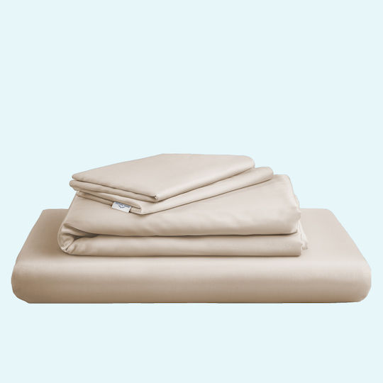 Nordic Paradise Комплект Плик за Завивка Памучен Единичен с Калъфка & 1 Чаршаф 140x200 Ivory Biege