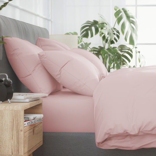 Nordic Paradise Комплект Плик за Завивка Памучен Кинг Сайз с 2 Калъфки 220x240 Soft Pink