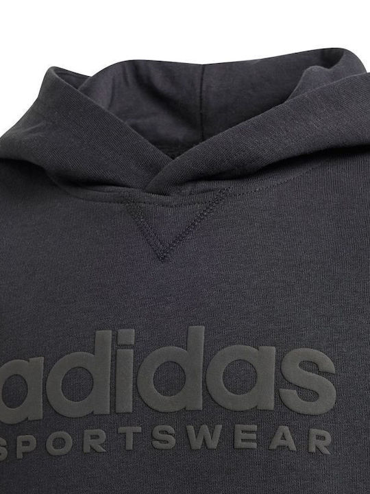 Adidas Παιδικό Φούτερ με Κουκούλα Μαύρο