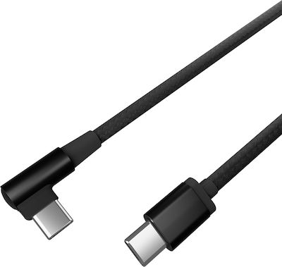 Cablexpert Angle (90°) USB 2.0 Cable USB-C male - USB-C Black 0.2m (072-01-001913)