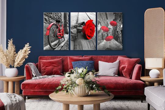 Naklejkomania Τρίπτυχος Πίνακας σε Καμβά 60x120cm