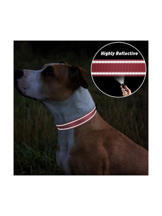 Tagme Adjustable Reflective Nylon Collar Small Dogs Pink