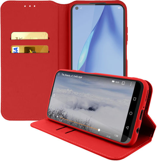 Classic Edition Stand Case Card Slot Huawei P40 Lite – Red