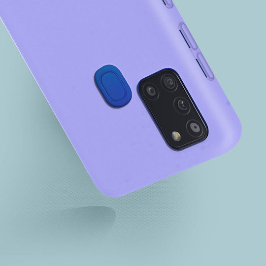 Заден капак Samsung Galaxy A21s полутвърд с меко покритие виолетов