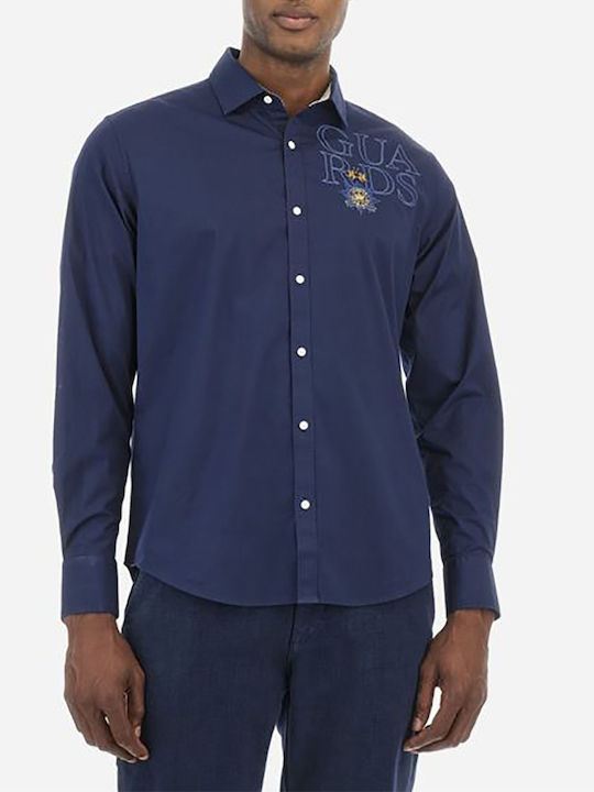 La Martina Men's Shirt Long Sleeve Cotton Dark Blue