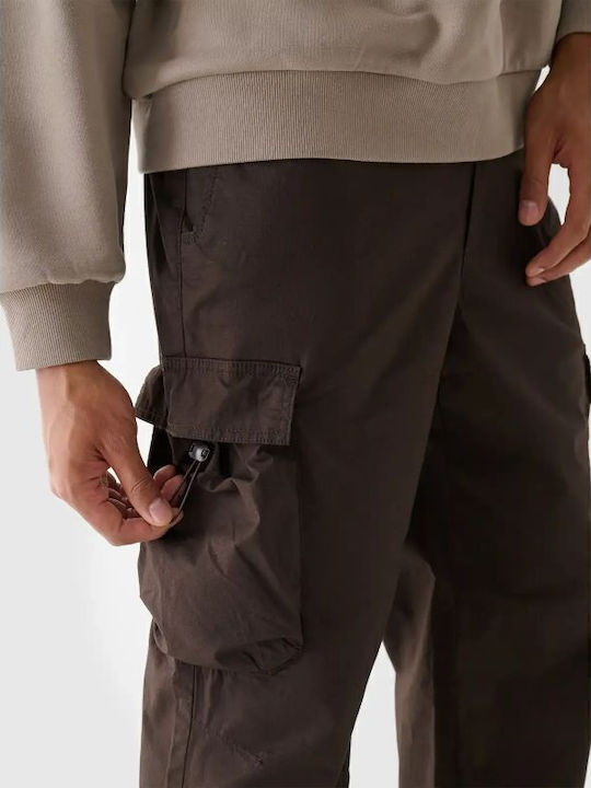 Cargo Sweatpants with Elastic Brown