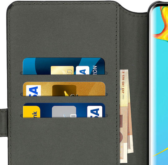 Huawei P30 Pro Flip Case Card Holder Textured Effect Façonnable Black