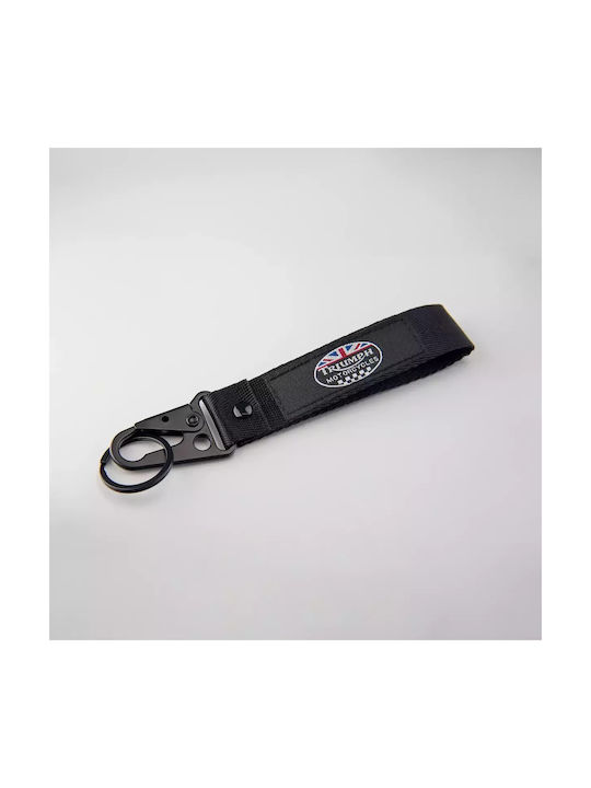 Triumph Black Fabric Keychain