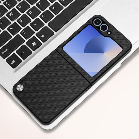 X-level Case Galaxy Z Flip 6 Silicone Carbon Texture Black