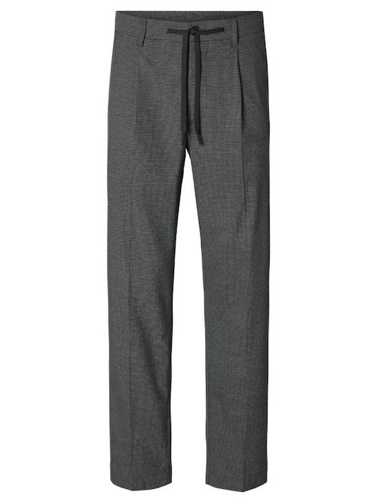 Selected Homme Men's Trousers in Tapered Line Dark Grey