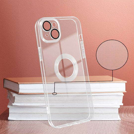 Iphone 14 Plus Case Flexible Camera Block Transparent Chrome Contour