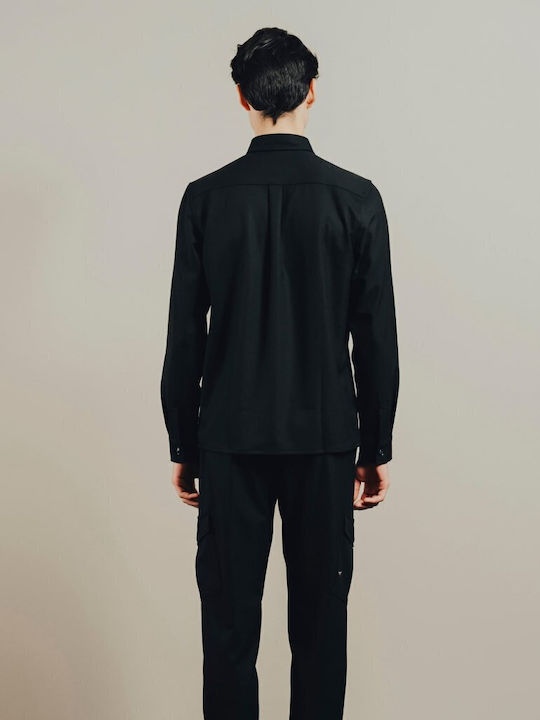 Overshirt Mânecă Lungă Negru