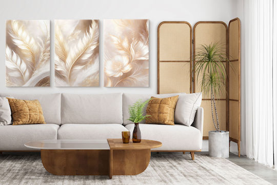 Naklejkomania Τρίπτυχος Πίνακας σε Καμβά 60x120cm