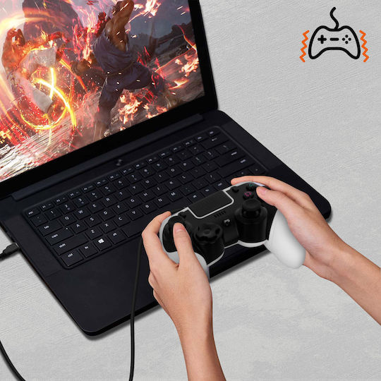 LinQ GAP424 Ενσύρματο Gamepad για PC / PS4 Λευκό