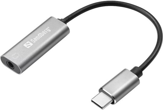 Sandberg Μετατροπέας USB-C male σε 3.5mm female Λευκό 1τμχ 136-27