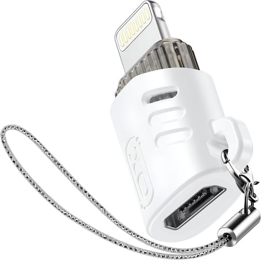 XO Μετατροπέας micro USB female σε Lightning male Λευκό 1τμχ XO-NB256F