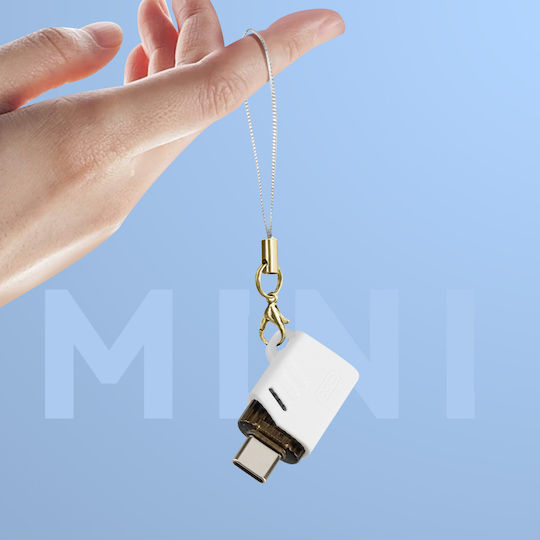 XO Otg Usb Converter USB-C male to USB-A female White 1pcs