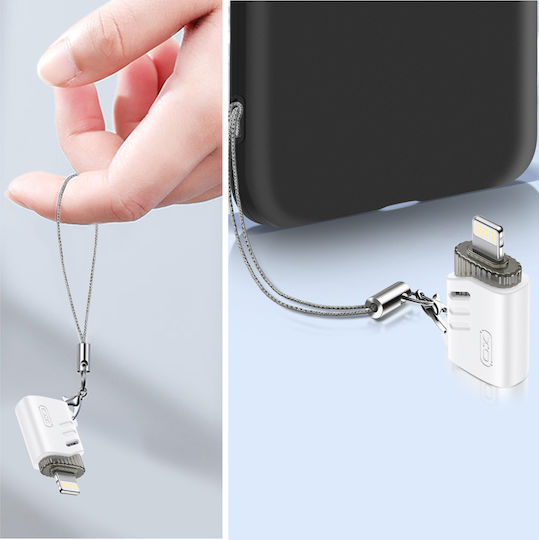 XO Μετατροπέας USB-A female σε Lightning male Λευκό 1τμχ XO-NB256A