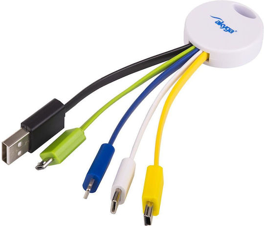 Akyga Converter USB-A male to Lightning / USB-C / micro USB / mini USB male White 1pcs AK-AD-51