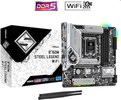 ASRock B760M Steel Legend WiFi Motherboard Micro ATX με Intel 1700 Socket 90-MXBL70-A0UAYZ