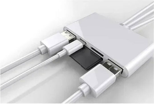 Andowl Q-z09 Card Reader Lightning USB 2.0 Type-C για SD/microSD