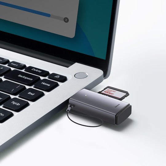 Baseus Lite Series Card Reader USB 3.0 για SD/microSD Γκρι
