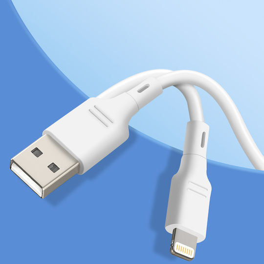 Blue Star Regular USB-A la Cablu Lightning Alb 1m