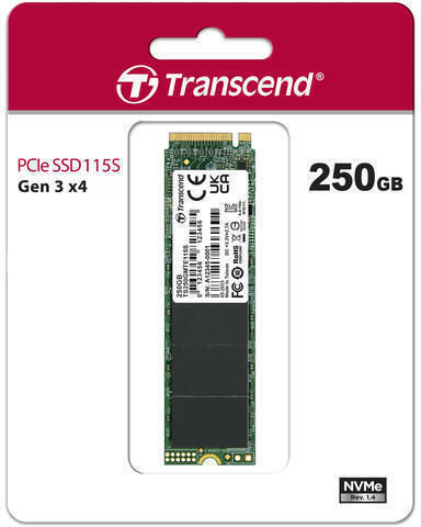 Transcend 115S SSD 250GB τύπου M.2 με σύνδεση PCI Express 3.0 TS250GMTE115S
