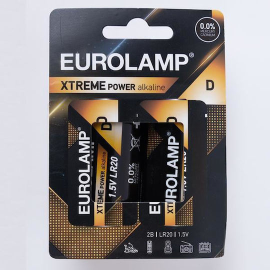 Eurolamp Μπαταρίες Αλκαλικές Extreme D Eurolamp (2 τεμ)