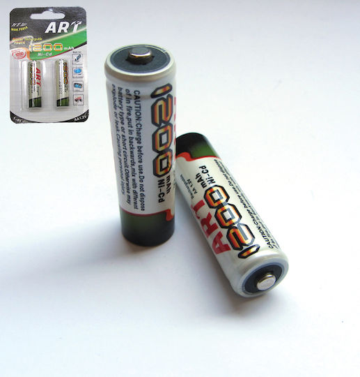 AGC Art Επαναφορτιζόμενες Μπαταρίες AA Ni-Cd 1200mAh 1.2V 2τμχ
