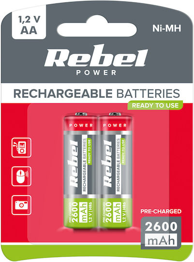 Vipow Επαναφορτιζόμενες Μπαταρίες AA Ni-MH 2600mAh 1.2V 2τμχ