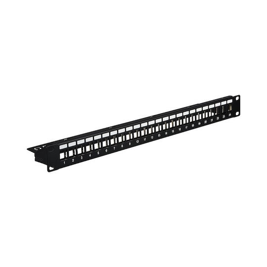 EFB Panou Patch Keystone pentru Rack 1U 19" 24 Porturi Negru