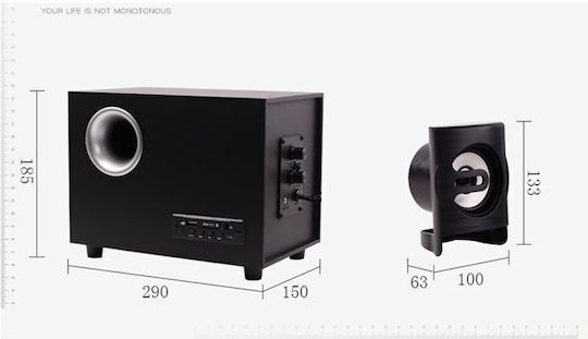 2.1 Wireless Speakers with Bluetooth 10W Black