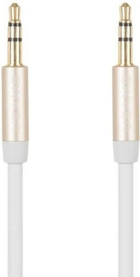 Usams Cablu Audio 3,5 Mm Male - 3,5 Mm Male Alb 1m YP102