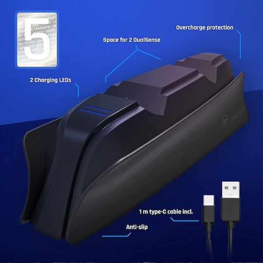 Snakebyte SB916151 Stație de încărcare pentru 2 controllere PS5 cu iluminare LED Negru