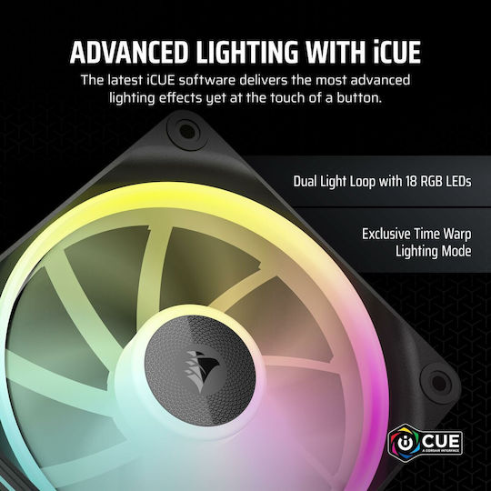 Corsair iCue Link LX120 Case Fan 2400rpm 69.9cfm with RGB Lighting and 4-Pin PWM Connection 3pcs