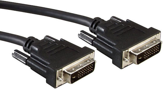 Roline Cable DVI-D male - DVI-D male 2m Μαύρο (S3641-50)