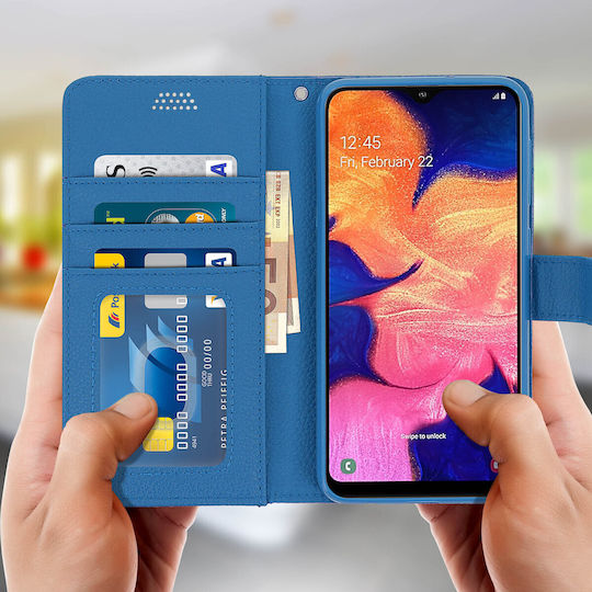 Флип калъф портфейл тънък калъф Xiaomi Mi 8 Lite силиконов калъф – Син
